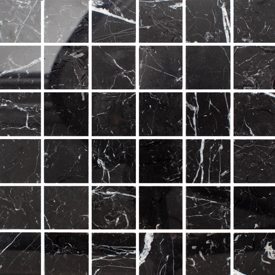 Marmor Arredo Nero Marquina Svart Polished 5x5 cm
