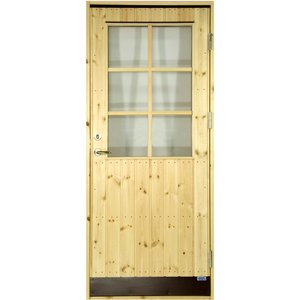 Förrådsdörr 18 °C - Med klarglas och spröjs - Bröstning 98 cm - 9x20, Vänsterhängd - Varmförrådsdörrar, Förrådsdörrar, Ytterdörr