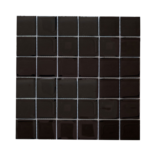 Kristallmosaik Arredo Svart Blank 4,8x4,8 cm