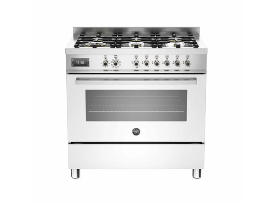 Bertazzoni Gasspis med ugn PRO906MFESBIT VIT