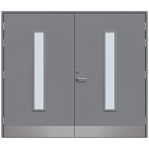 Slagport Stehag 2400 x 2100 mm, Askgrå, Frostat glas