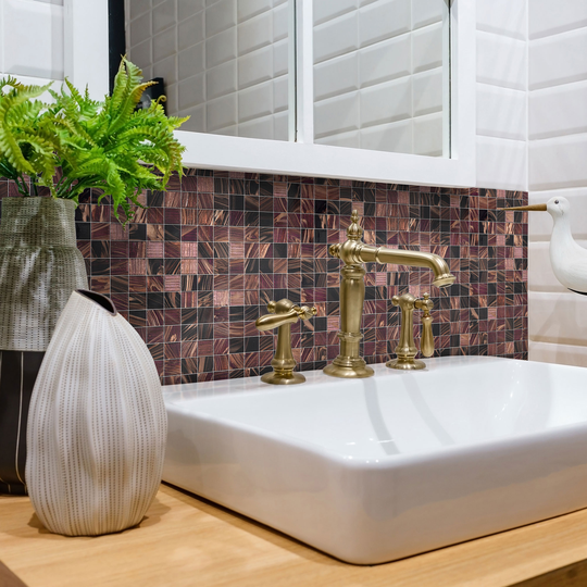Glasmosaik Arredo Purple/Black/Guld 2x2 cm