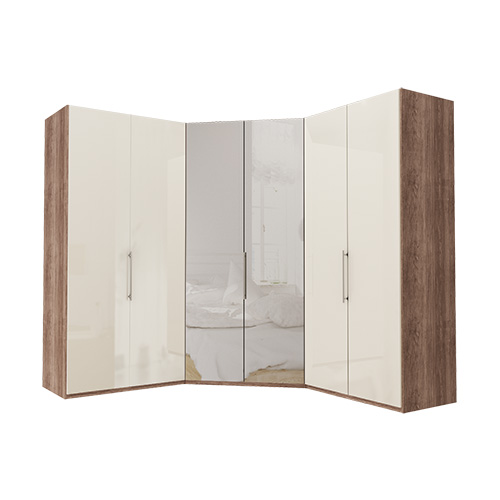 Garderob Atlanta - Mörk rustik ek 236 cm, 100 + walk-in + 100