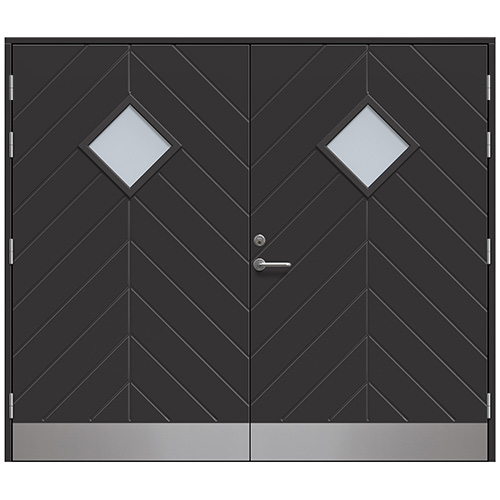 Slagport Saxtorp 2500 x 2100 mm, Grafitsvart, Frostat glas
