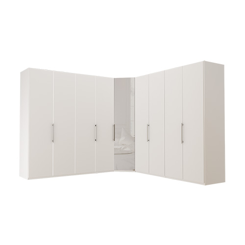 Garderob Atlanta - Vit 216 cm, Vit, 200 + hörn + 200