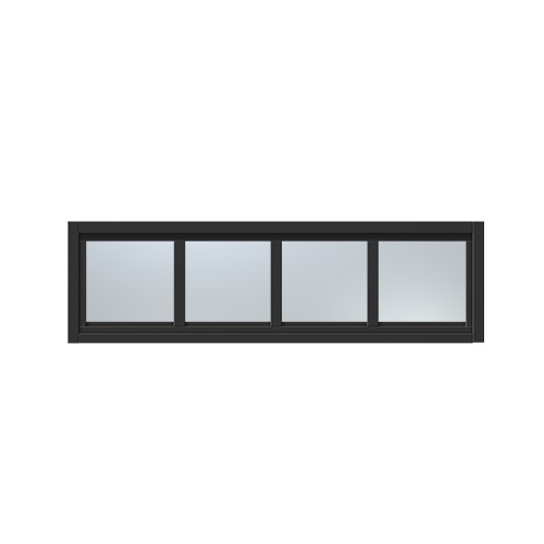 Överljus med spröjs Näs 13x3, Grafitsvart, Frostat glas