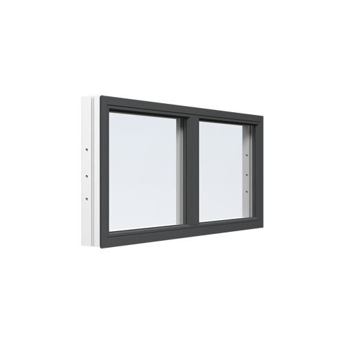 Energi Aluminium Fast fönster med mittpost 10, 14, Antracitgrå