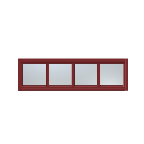 Överljus med spröjs Näs 14x3, Röd, Frostat glas