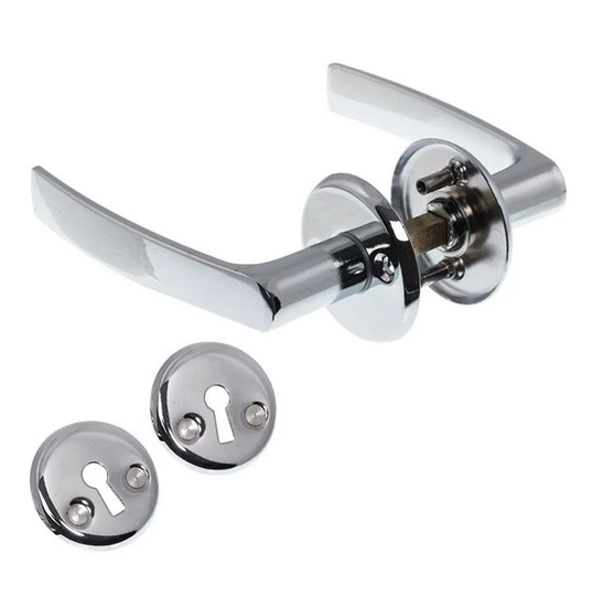 Linfalk Dörrtrycke/Nyckelskyltar blank krom D-2006K-09