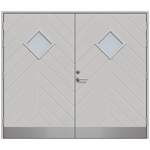 Slagport Saxtorp 2500 x 2100 mm, Ljusgrå, Frostat glas