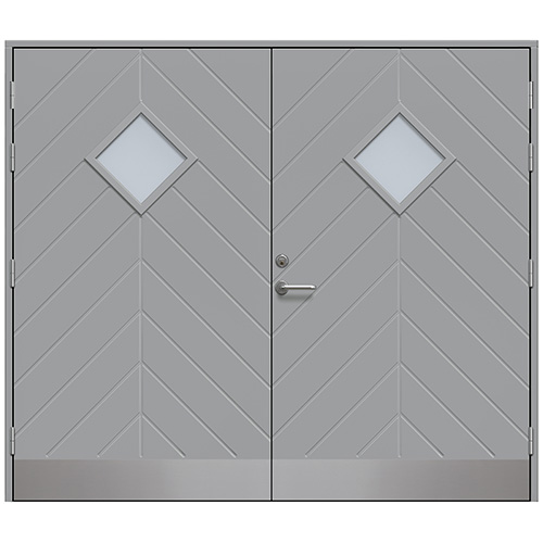 Slagport Saxtorp 2400 x 2000 mm, Stengrå, Klarglas